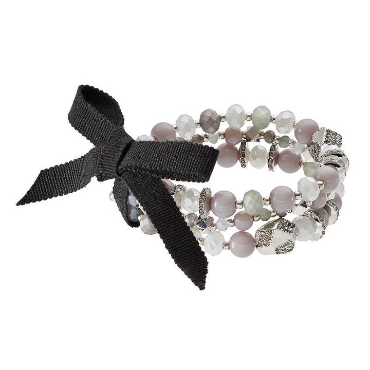Simply Vera Vera Wang Beaded Stretch Bracelet Set, Women's, Grey
