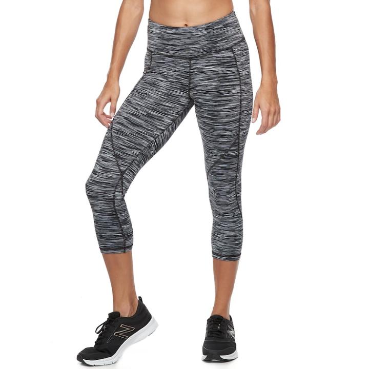 Women's Tek Gear&reg; Space-dyed Performance Capris, Size: Small, Turquoise/blue (turq/aqua)