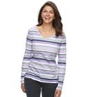 Women's Croft & Barrow&reg; Essential V-neck Top, Size: Medium, Med Grey