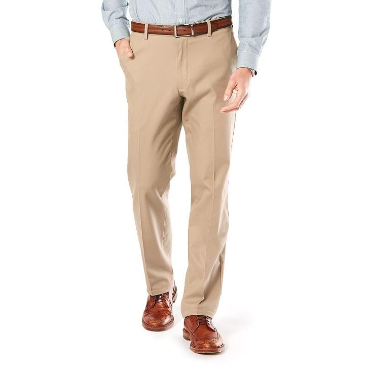 Men's Dockers&reg; Stretch Signature Khaki Athletic-fit Flat-front Pants, Size: 30x30, Dark Beige
