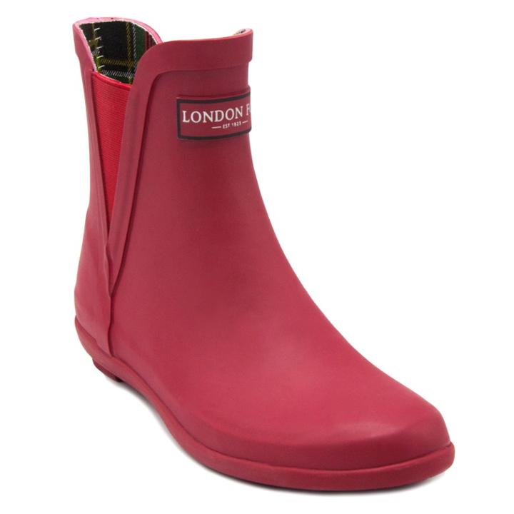 London Fog Piccadilly Women's Chelsea Waterproof Rain Boots, Size: Medium (9), Dark Red
