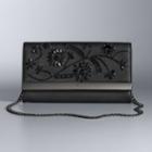 Simply Vera Vera Wang Floral Beaded Flap Clutch, Women's, Black