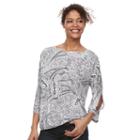 Women's Croft & Barrow&reg; Cold-shoulder Boatneck Top, Size: Small, White Oth