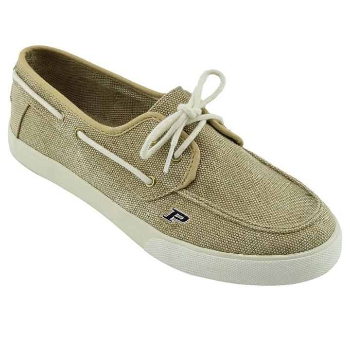 Men's Purdue Boilermakers Captain Boat Shoes, Size: 9, Beig/green (beig/khaki)