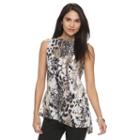 Women's Dana Buchman Printed Asymmetrical Tank, Size: Large, Med Beige