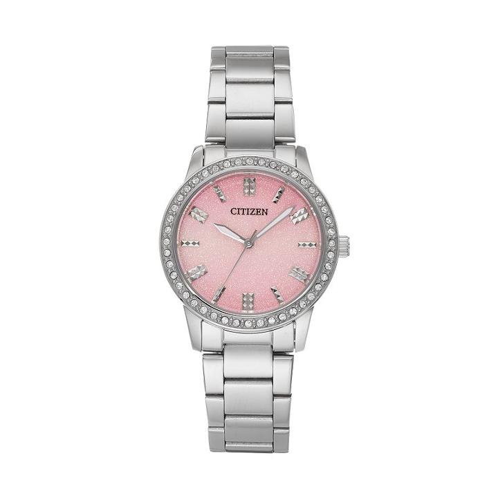 Citizen Women's Crystal Stainless Steel Watch, Grey