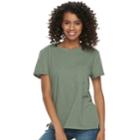 Juniors' So&reg; 1-pocket Heathered Tee, Teens, Size: Large, Med Green