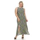 Plus Size Suite 7 Double Slit Maxi Dress, Women's, Size: 3xl, Purple Green