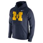 Men's Nike Michigan Wolverines Club Hoodie, Size: Large, Blue (navy)