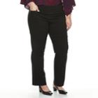 Plus Size Dana Buchman Pull-on Baby Bootcut Pants, Women's, Size: 2xl, Black