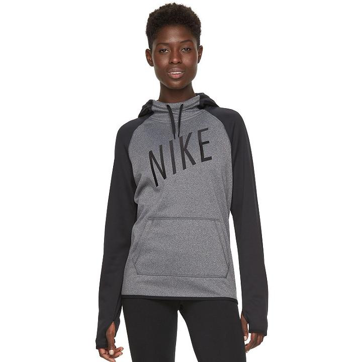 Women's Nike Therma Training Hoodie, Size: Xl, Grey (charcoal)