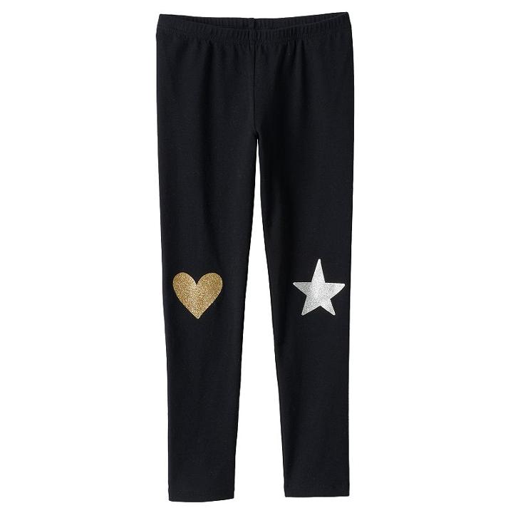 Girls 4-10 Jumping Beans&reg; Print Leggings, Girl's, Size: 7, Black