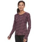 Petite Tek Gear Marbled Athletic Tee, Women's, Size: L Petite, Med Purple