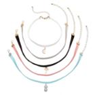 Mudd&reg; Tropical Charm Velvet Choker Necklace Set, Women's, Multicolor