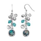 Blue Beaded Cluster Drop Earrings, Women's, Turq/aqua