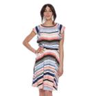 Women's Elle&trade; Printed Flutter Fit & Flare Dress, Size: 10, White