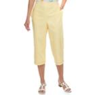 Women's Alfred Dunner Studio Crochet Hem Pull-on Capri Pants, Size: 10, Yellow