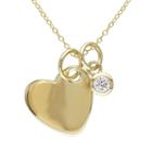 Lab-created White Sapphire Yellow Rhodium-plated Sterling Silver Heart Pendant Necklace, Women's, Size: 18