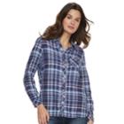 Women's Sonoma Goods For Life&trade; Supersoft Essential Shirt, Size: Medium, Dark Blue
