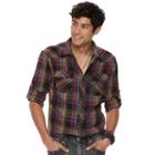 Big & Tall Rock & Republic Plaid Roll-tab Flannel Button-down Shirt, Men's, Size: Xxl Tall, Oxford