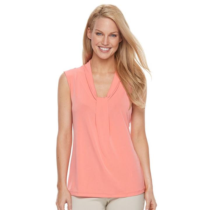 Women's Dana Buchman Knot-front Top, Size: Xl, Lt Orange