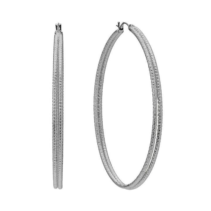 Jennifer Lopez Textured Oval Hoop Earrings, Women's, Multicolor