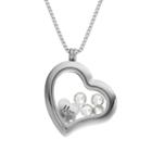 Blue La Rue Crystal Stainless Steel 1.2-in. Heart Mom Charm Locket - Made With Swarovski Crystals, Women's, Grey