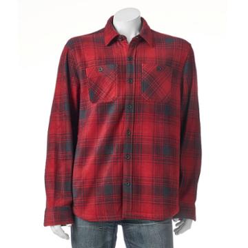 Men's Field & Stream Fleece Shirt Jacket, Size: Xl, Red