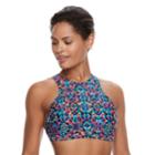 Women's Tyr Carnivale Kira High-neck Swim Crop Top, Size: Medium, Oxford
