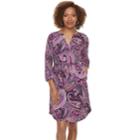 Petite Dana Buchman Belted Henley Dress, Women's, Size: Xl Petite, Med Purple
