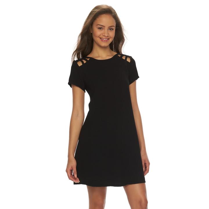 Juniors' Speechless Lattice Short Sleeve Dress, Teens, Size: Xs, Oxford