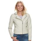 Juniors' J-2 Moto Faux-leather Jacket, Teens, Size: Xl, Natural