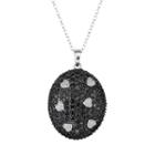 1 9/10 Carat T.w. Black & White Diamond Sterling Silver Heart Pendant Necklace, Women's, Size: 18