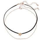 Lc Lauren Conrad Beaded & Flower Faux Suede Choker Necklace Set, Women's, White