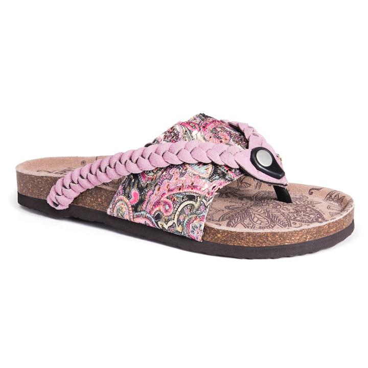 Muk Luks Elaine Women's Thong Sandals, Size: 9, Pink