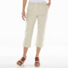 Gloria Vanderbilt Nadine Comfort Waist Twill Capris - Women's, Size: 16, Lt Beige