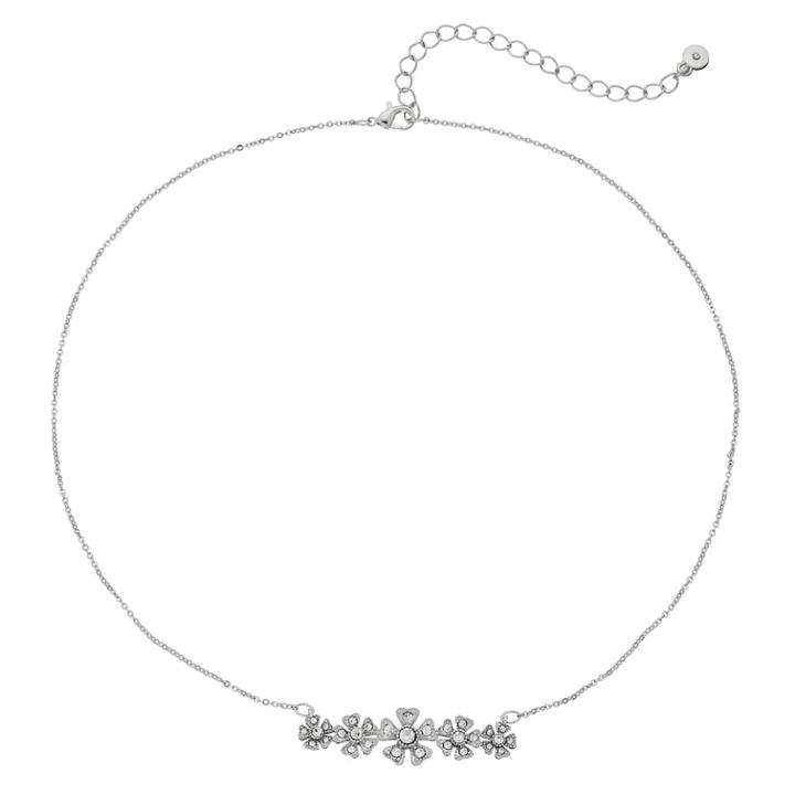 Lc Lauren Conrad Simulated Crystal Flower Necklace, Women's, Silver