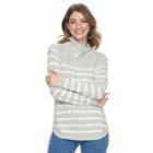 Women's Croft & Barrow&reg; Cable-knit Splitneck Sweater, Size: Small, Light Grey