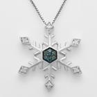 Sterling Silver 1/10-ct. T.w. Blue And White Diamond Snowflake Pendant, Women's, Size: 18