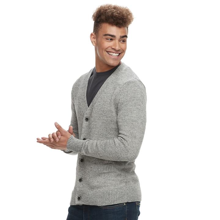 Men's Urban Pipeline&reg; V-neck Cardigan, Size: Medium, Med Grey