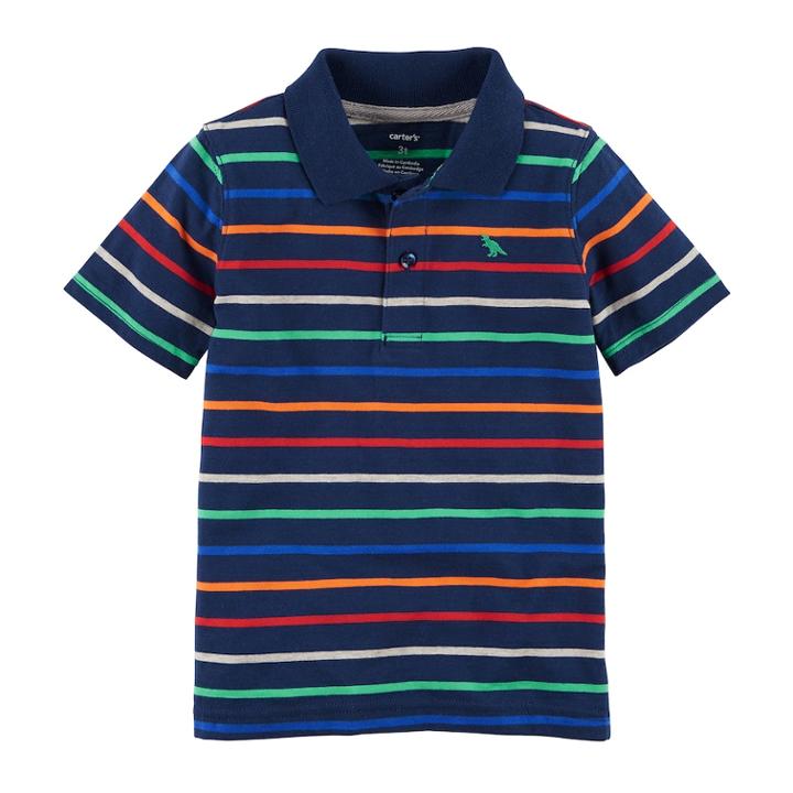 Boys 4-8 Carter's Striped Polo, Size: 8, Navy Stripe