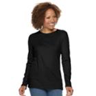 Petite Croft & Barrow&reg; Essential Crewneck Tee, Women's, Size: Xxl Petite, Black