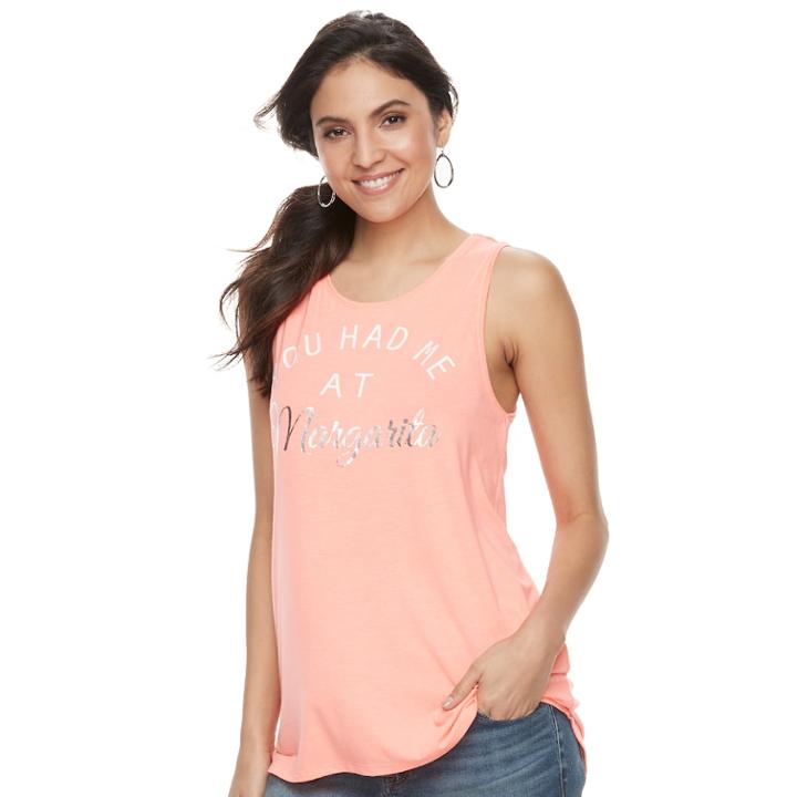 Women's Apt. 9&reg; Graphic Tank, Size: Small, Brt Orange
