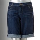 Simply Vera Vera Wang Cuffed Denim Bermuda Shorts - Women's, Size: 2, Med Blue