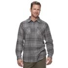 Men's Columbia Highland Home Classic-fit Plaid Flannel Button-down Shirt, Size: Large, Grey (charcoal)