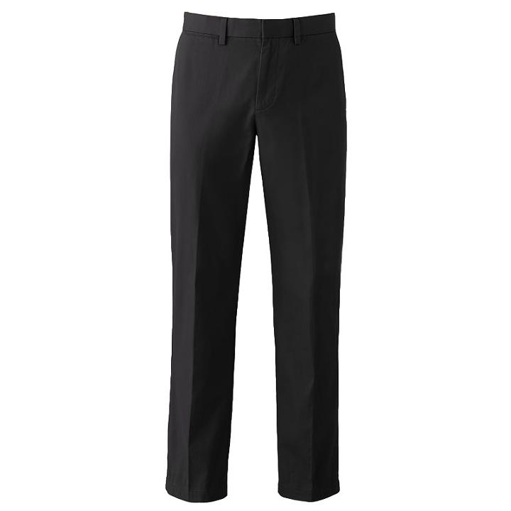 Men's Apt. 9&reg; Modern-fit Cotton Chino Flat-front Pants, Size: 30x29, Black