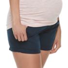 Maternity A:glow Full Belly Panel Chino Shorts, Women's, Size: 6-mat, Dark Blue