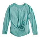Girls 7-16 Mudd&reg; Mixed-media Knot Front Tee, Size: 10, Med Blue