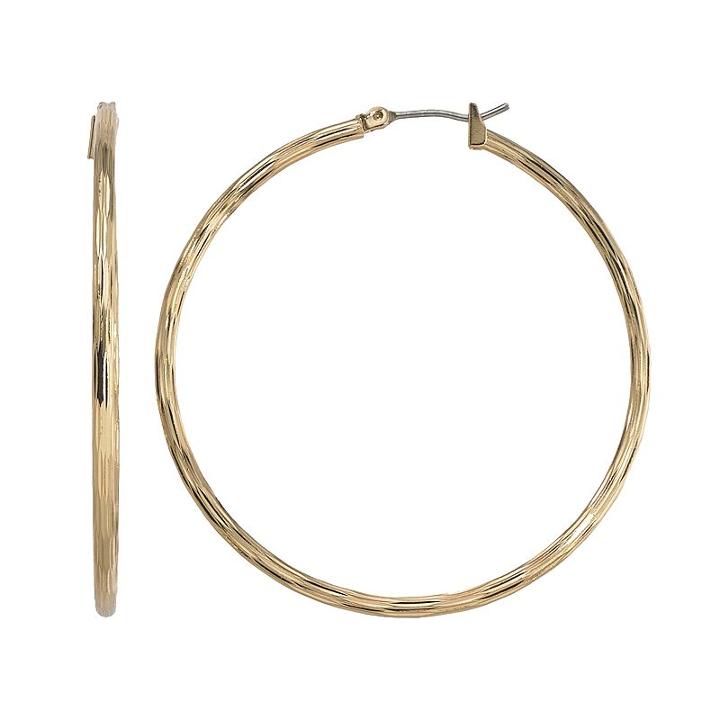 Dana Buchman Textured Hoop Earrings, Women's, Gold