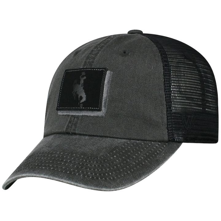 Adult Top Of The World Wyoming Cowboys Land Vintage-washed Cap, Men's, Black